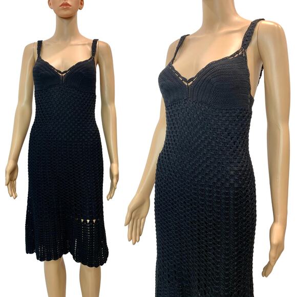What Comes Around Goes Around Black Cotton Crochet Dress | XS - Picture 1 of 9